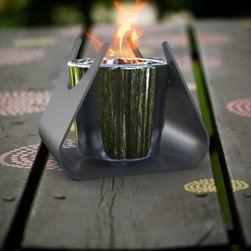 DecorPro 6.5'' x 5'' Taurus Tabletop Gunmetal Grey Fireburner D10302 - Tabletop Fireplaces