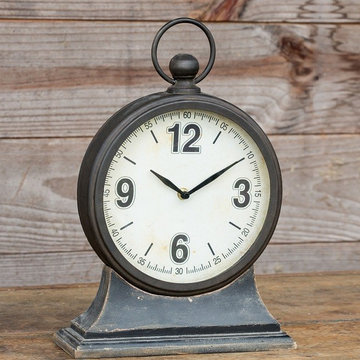 Black Pocket Watch Table Clock