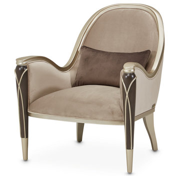 Villa Cherie Velvet Accent Chair - Porcini/Hazelnut