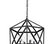 4-Light Geometric Iron Antique Black Glass Shade Cage Chandelier Farmhouse