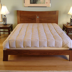 Walnut & jade queen size bed - Furniture