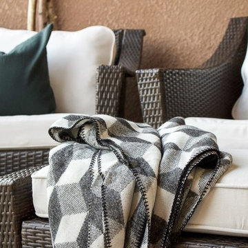 Light, bright Sunbrella patio cushion covers