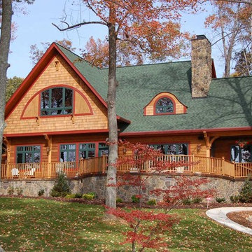 Prestained Cedar Shake Lake House