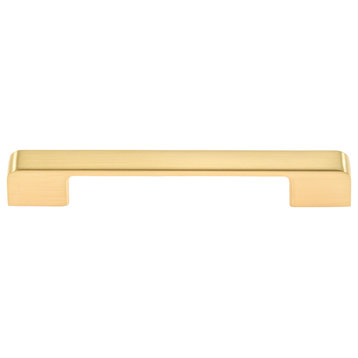 Utopia Alley Zinc Cabinet Pull, 3.75"/5.0" Center to Center, Brushed Brass, 5.0"