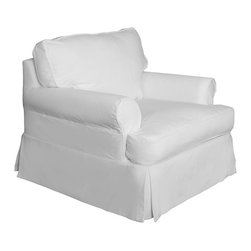Sunset Trading - Sunset Trading Horizon Chair, Slip Cover Set Only, Warm White - Slipcovers And Chair Covers