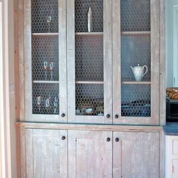 Cape Cod Kitchen Cabinet with Chicken Wire