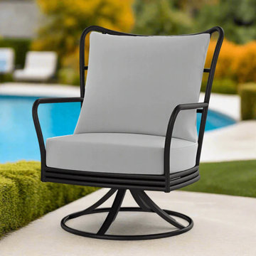 DecoScape Elephant Aluminum Swivel Club Chair