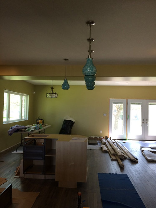 Kitchen island drop lighting