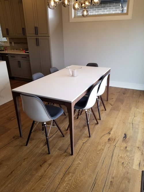 To rug or not to rug... (rug under dining room table)