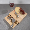 5PieceCheese Board Set Wood Charcuterie Cutting Block With StainlessSteel Drawer