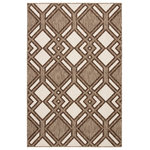 Jaipur Living - Nikki Chu by Jaipur Living Samba Indoor/Outdoor Trellis Brown Rug, 2'x3'7" - The Decora collection by Nikki Chu combines bold and graphic designs with a striking yet versatile palette. The Samba area rug brings geometric appeal to indoor and outdoor spaces with a dynamic diamond lattice pattern in a sophisticated brown and ivory colorway.
