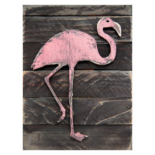 Flamingo With High Leather Boots And Mask Canvas Painting Modern