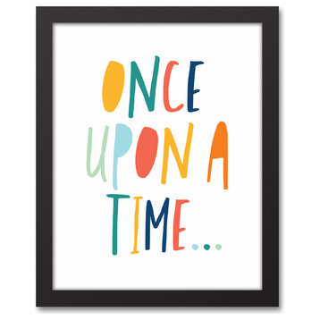Once Upon a Time Bright Tones Design 11x14 Black Framed Canvas
