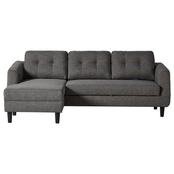 Belagio Sofa Bed With Chaise Charcoal Left