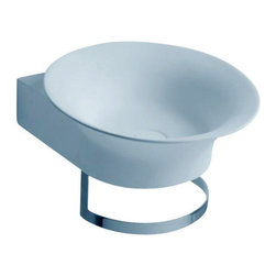 ADM Bathroom Design - ADM Circular Wall Mounted Sink, White, 22", Matte White - Bathroom Sinks