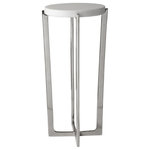 Uttermost - Uttermost 25099 Waldorf - 25 inch Drink Table - With Simplistic Form, This Sleek And ContemporaryWaldorf 25 inch Drin White Marble/Polishe *UL Approved: YES Energy Star Qualified: n/a ADA Certified: n/a  *Number of Lights:   *Bulb Included:No *Bulb Type:No *Finish Type:White Marble/Polished Nickel