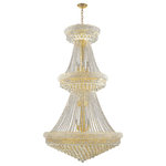 Crystal Lighting Palace - French Empire 32-Light Clear Crystal Chandelier, Gold Finish - This stunning 32-light Crystal Chandelier only uses the best quality material and workmanship ensuring a beautiful heirloom quality piece. Featuring a radiant Gold finish and finely cut premium grade crystals with a lead content of 30%, this elegant chandelier will give any room sparkle and glamour.