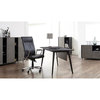 52" Wood Executive Desk in Gray Ash and Black