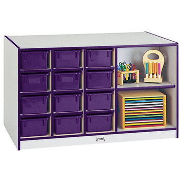 Rainbow Accents Mobile Storage Island - with Trays - Purple