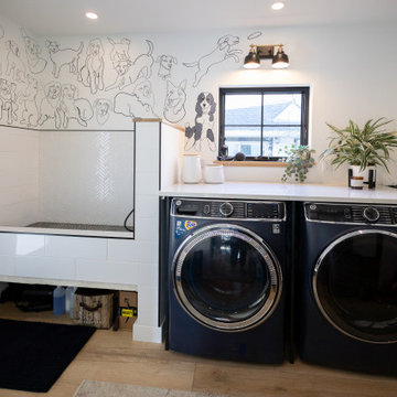 Sharp Californian Contemporary Laundry Room with Dog Wash