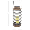 Farmhouse Iron Round Pillar Candle Lantern, 14"