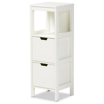 Bowery Hill White Finished 2-Drawer Wood Storage Cabinet