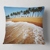Beautiful Beach with Row of Palms Seascape Throw Pillow, 16"x16"