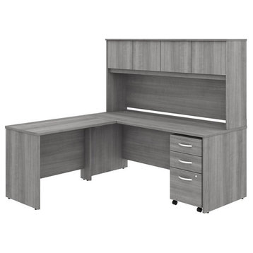 Scranton & Co Furniture 72W L Shaped Desk with Hutch and File Cabinet