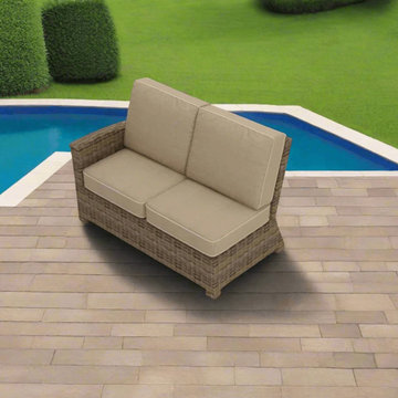 Forever Patio Cypress Wicker Sectional Left Arm Facing Loveseat