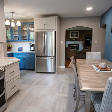 Two-Tone White and Teal Kitchen