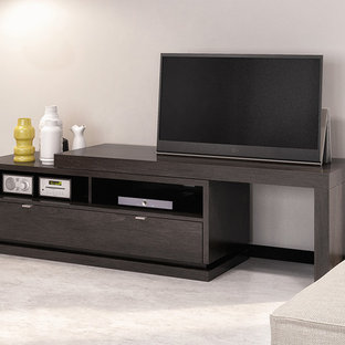 Inspiration for a contemporary home cinema in New York.