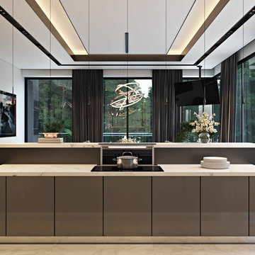 3D Interior Visualization For A Stupendous Kitchen Studio Design