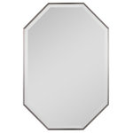 Uttermost - Uttermost Stuartson Octagon Vanity Mirror - Traditional Style Vanity Mirror Features A Simple Octagon Shape With A Petite Stainless Steel Frame Finished In Brushed Nickel And A 1" Bevel. May Be Hung Horizontal Or Vertical.
