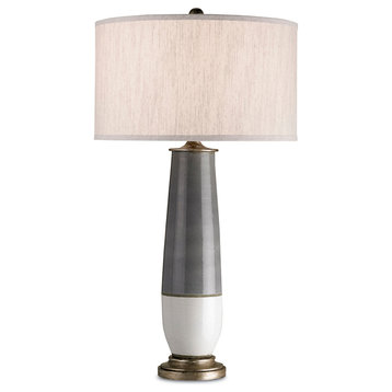 Traditional Urbino Table Lamp 1-Light, Pyrite Bronze/Gray/White Crack