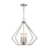 Prism 5-Light Chandelier, Brushed Nickel