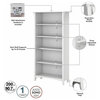 Salinas Tall 5 Shelf Bookcase in Pure White and Shiplap Gray - Engineered Wood