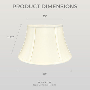 Royal Designs Shallow Drum Bell Bouillotte Lamp Shade, Eggshell, 13x19x11.25, Se