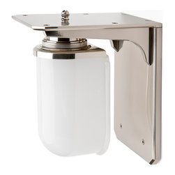 R.W. Atlas Wall Mounted Single Arm Sconce with Glass Shade - Wall Sconces