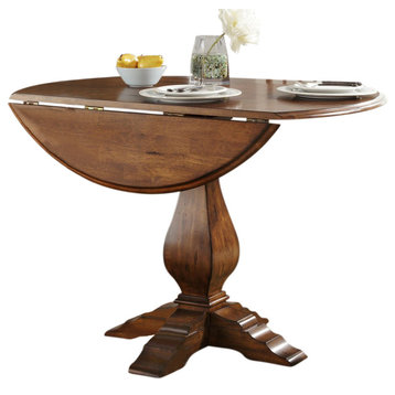Liberty Furniture Creations II Drop Leaf Pedestal Table in Tobacco Finish