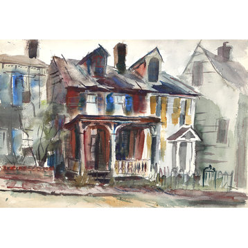 Eve Nethercott, Old Houses, P3.6, Watercolor Painting