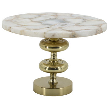 Agate Cake Stand With Metal Base D14x10"