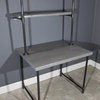 Reclaimed Wood Desk, 2 Shelves, Wall Attach, Rustic Gray, 36"x30"