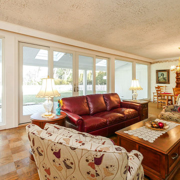 Four Panel Sliding French Doors and Picture Windows in Great Room