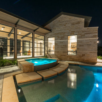 Contemporary pool and spa
