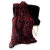Red Black Plush Faux Fur Luxury Throw Blanket, Blanket 96Lx110W Queen