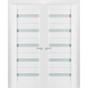 French Double Doors 60 x 96 Frosted Glass, Quadro 4445 White, Hall Bedroom