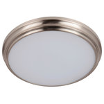 Craftmade - Craftmade X66 Series 11" Ceiling Light in Brushed Polished Nickel - This ceiling light from Craftmade is a part of the X66 Series collection and comes in a brushed polished nickel finish. It measures 11" wide x 1" high. Uses one LED bulb up to 18 watts.  For indoor use.  This light requires 1 , 18W Watt Bulbs (Not Included) UL Certified.