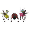 Butterfly  Bee  and Ladybug Wooden Garden Figurines