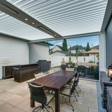 South Calgary StruXure Adjustable White Pergola Enclosed with Phantom Screens
