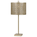Calighting - 100W Falfurrias Table Lamp, Warm Silver Finish, Gold - 27 Height Metal Table Lamp in Warm Silver